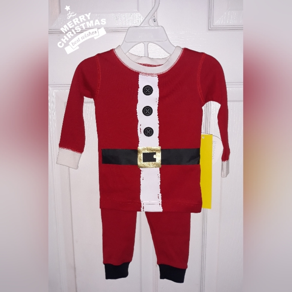 *New* Babies R Us Santa suit Christmas Pajamas Size 12 Months 21-25Lbs 29-31"